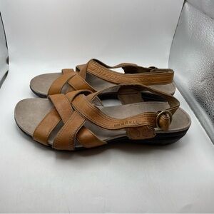 Merrell Bassoon women’s brown leather sandals size 9